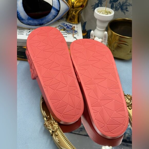 🆕 KURT GEIGER LONDON 🧿 NWOT Meena Eagle Quilted Slide, Salmon - Sz 42 US 11 - Picture 11 of 12